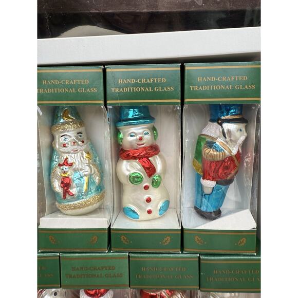 Vintage 1990’s Set of 7 Glass Kurt Adler Traditional Glass Christmas Ornaments - Picture 12 of 16